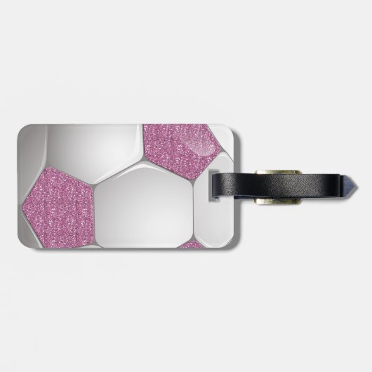 Voetbal Roze gisteffect Bagagelabel (Achterkant horizontaal)