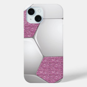 voetbal Roze gisteffect iPhone 15 Case