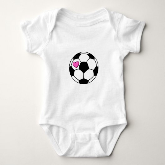 voetbal Roze hart Romper (Voorkant)