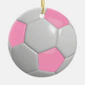 Voetbal | Roze Keramisch Ornament (Voorkant)