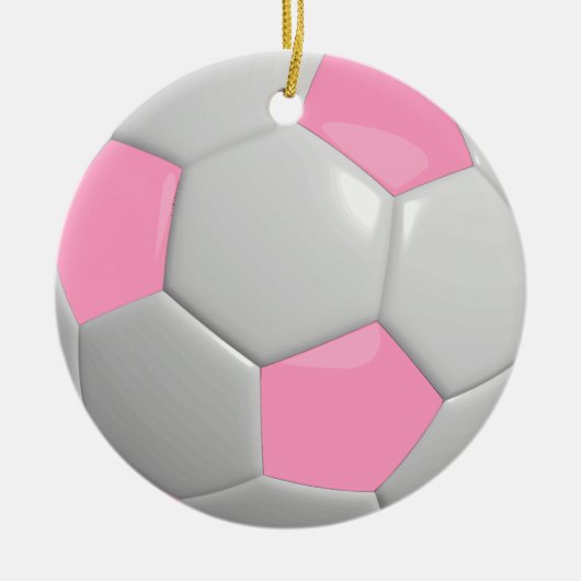 Voetbal | Roze Keramisch Ornament (Voorkant)