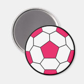 Voetbal roze magneet (Voorkant / Achterkant)