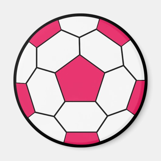 Voetbal roze magneet (Voorkant)