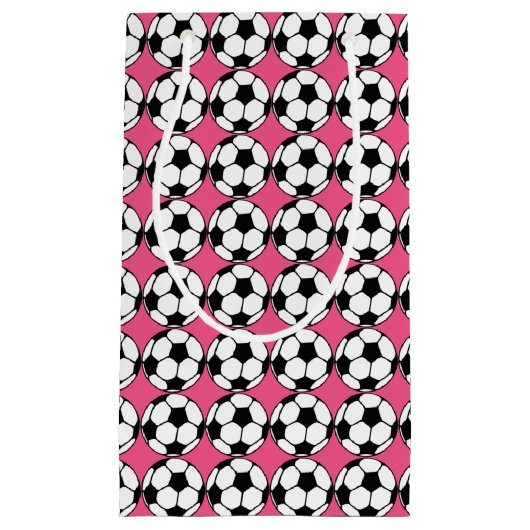 Voetbal Roze Meisje Verjaardagsfeest Klein Cadeauzakje (Voorkant)