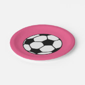 Voetbal Roze Meisje Verjaardagsfeest Papieren Bordje (Gekanteld)