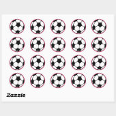 Voetbal Roze Meisje Verjaardagsfeest Ronde Sticker (Vel)