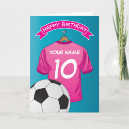 Voetbal Roze Meisjes Shirt Sporten Verjaardag Kaart