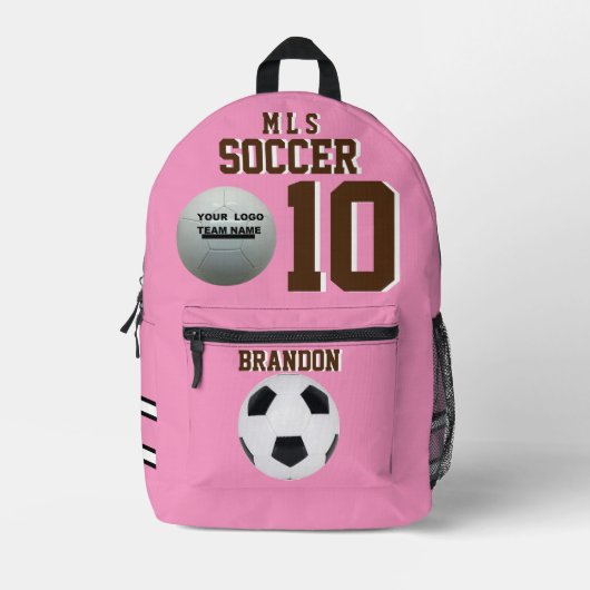Voetbal roze rugzakken roze gepersonaliseerde spel (Voorkant)