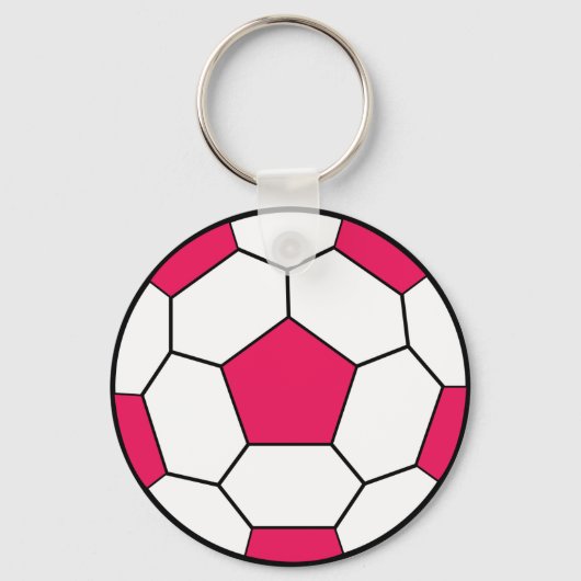 Voetbal Roze Sleutelhanger (Voorkant)