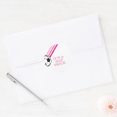 Voetbal Roze Strepen Pet Trick Verjaardag Ronde Sticker (Envelop)