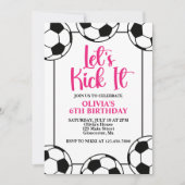 Voetbal Roze Verjaardag Kaart (Voorkant)