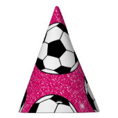 voetbal Roze voorste glitters Sport Player White Feesthoedjes (Rechts)
