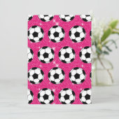 voetbal Roze voorste glitters Sport Player White Kaart (Staand voorkant)