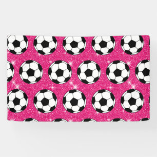 voetbal Roze voorste glitters Sport Player White Spandoek