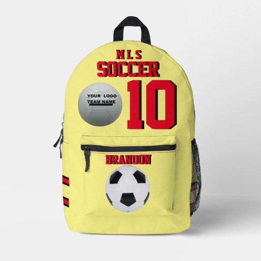 Voetbal Rugzakken Gele Rose Gepersonaliseerde bal  (Voorkant)