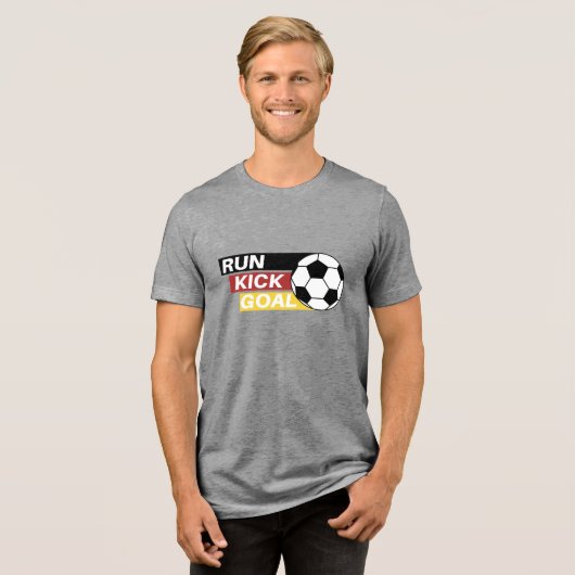 Voetbal Run Kick & Goal T-shirt (Voorkant volledig)