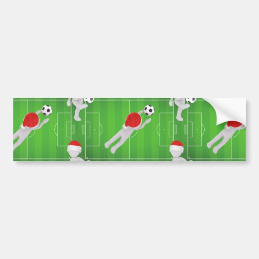 voetbal santa bumpersticker (Voorkant)
