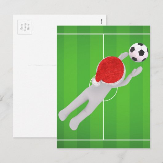 voetbal santa feestdagenkaart (Voorkant / Achterkant)