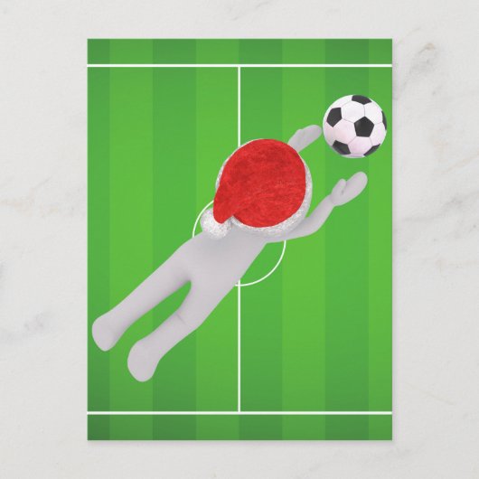 voetbal santa feestdagenkaart (Voorkant)