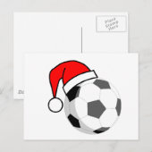 Voetbal (Santa Hat) Feestdagenkaart (Voorkant / Achterkant)