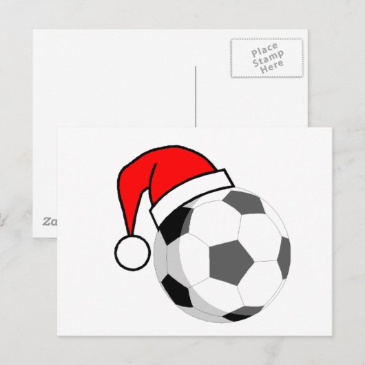 Voetbal (Santa Hat) Feestdagenkaart (Voorkant / Achterkant)