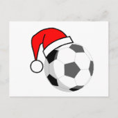 Voetbal (Santa Hat) Feestdagenkaart (Voorkant)