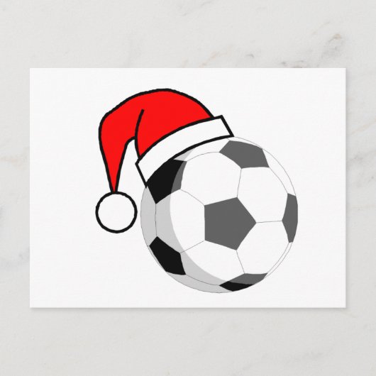 Voetbal (Santa Hat) Feestdagenkaart (Voorkant)