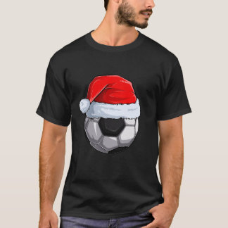 Voetbal Santa Hat Kerstmis Pajama Cool Sport T-shirt