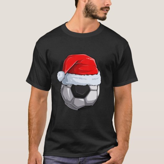 Voetbal Santa Hat Kerstmis Pajama Cool Sport T-shirt (Voorkant)