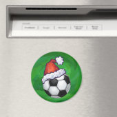 Voetbal Santa Hat op groen Magneet (Insitu (Vaatwasser))