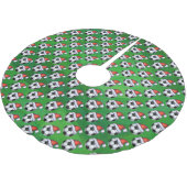 voetbal Santa Hat Pattern op Green Kerstboom Rok (Gekanteld)