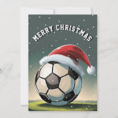 Voetbal Santa Hoed Kerstmis Kaart (Voorkant)