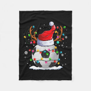Voetbal Santa Hoed Rendier Kerstverlichting Leuk X Fleece Deken