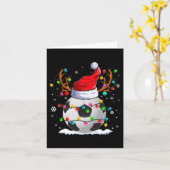 Voetbal Santa Hoed Rendier Kerstverlichting Leuk X Kaart (Gele Bloem)