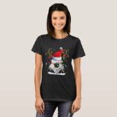 Voetbal Santa Hoed Rendier Kerstverlichting Leuk X T-shirt (Voorkant volledig)