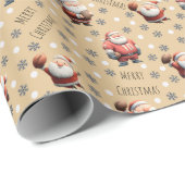 Voetbal Santa op Zand Cadeaupapier (Rol Hoek)