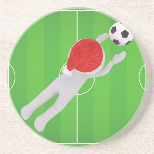 voetbal santa zandsteen onderzetter (Voorkant)