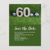 Voetbal save the date met bal 60ste verjaardag briefkaart (Voorkant)