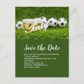Voetbal save the date met bal Feest  Briefkaart (Voorkant)