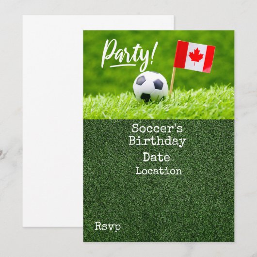 Voetbal Save the Date voor Canada Kaart (Voorkant / Achterkant)