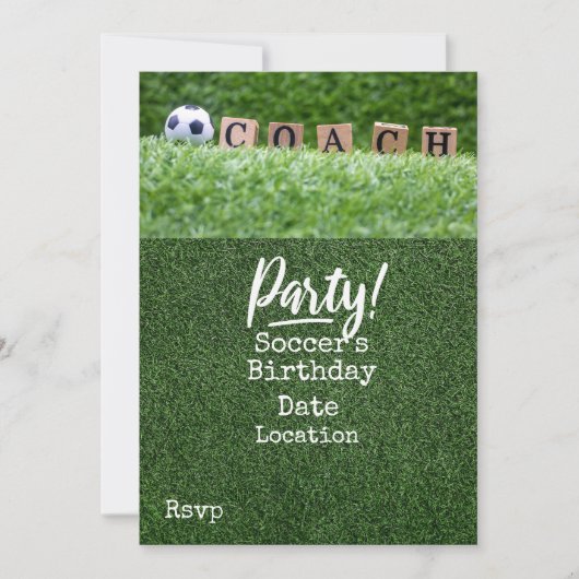 Voetbal Save the Date voor COACH-feest Kaart (Voorkant)