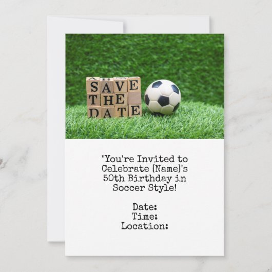 Voetbal Save the date voor verjaardagsfeestje  Kaart (Voorkant)