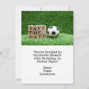 Voetbal Save the date voor verjaardagsfeestje  Kaart