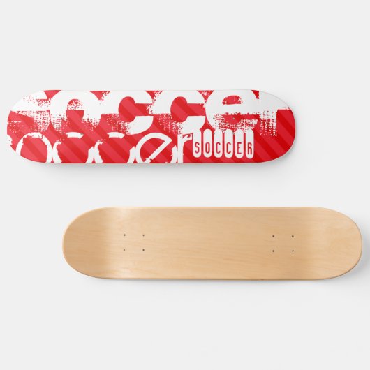 Voetbal; Scarlet Red Stripes Persoonlijk Skateboard (Horizontaal)