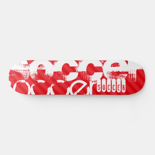 Voetbal; Scarlet Red Stripes Persoonlijk Skateboard (Horizontaal)