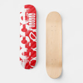 Voetbal; Scarlet Red Stripes Persoonlijk Skateboard (Voorkant)