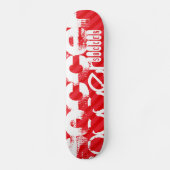 Voetbal; Scarlet Red Stripes Persoonlijk Skateboard (Voorkant)