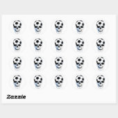 Voetbal schedel (Football schedel) Ronde Sticker (Vel)