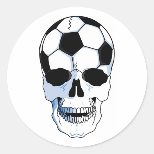 Voetbal schedel (Football schedel) Ronde Sticker (Voorkant)