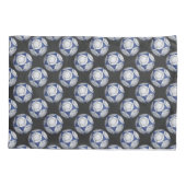Voetbal Schildblauw en wit patroon Kussensloop (Achterkant)